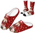 Jeiento Winter Fuzzy Slipper and Crew Socks for Women,Adult Slip-on Close Toe House Slipper,Flat Comfort home Slides by Jeiento
