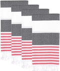 Turkish Beach Towels Set of 4 | Oversized, Quick Dry, Sand Free | 100% Cotton, Large 38x71 Towels for Beach, Pool, Travel | Ultra-Soft, Compact, and Absorbent | Black/Red by PADISHAHHOME