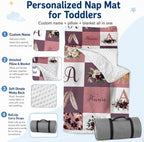 Personalized Toddler Nap Mat with Pillow and Blanket, Monogram Nap Mats for Preschool Daycare, Custom Thickened Large 55”x22.5” Sleeping Bag for Kids, Rollup Sleeping Mat for Boys Girls Gift - Image 2