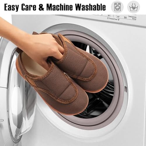 Scurtain Mens House Slippers Comfortable Wide Diabetic Orthopedic Shoes - Image 6