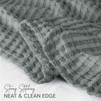 Utopia Bedding 100% Cotton Waffle Blanket Big Size Cool Grey, 120x120 Inch - Image 4