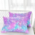 Nttopship Pink Dream Turtle Comforter Set - Twin Size, Kids Bedding with Sparkling Fish Scale Theme, All Season Comforter and 2 Pillowcases - Image 4
