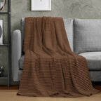 Utopia Bedding 100% Cotton Waffle Blanket Queen Size Brown, 90x90 Inch - Image 6