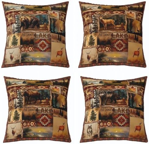 Feelyou Bear Deer Throw Pillow Covers Soft 16" x 16" by Feelyou