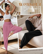 Ficerd 3 Pack Women's Joggers Loose Yoga Pants with Pockets - Image 2