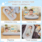 Lucakuins Baby Lounger, Bionic Design Baby Lounger for Newborn 0-24 Months, Soft Organic Cotton Breathable Lounger for Infants (Grey) - Image 2