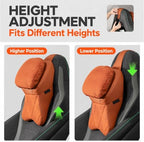 Aviation-Grade Pu Leather Car Headrest, Memory Foam Neck Pillow (Light Brown,(1pcs)) - Image 4
