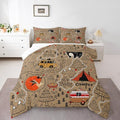Erosebridal Camping Themed Toddler Bedding Set,RV Camper Comforter Set for Kids Boys Girls Bedroom Decor,Forest Bear Fox Owl Bed Set Travel Trailer Bunk Bedding Comforter Sets,1 Pillowcase by Erosebridal