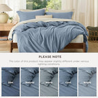 Bedsure Oversized King Duvet Cover, Double Brushed Bedding Set, Dusty Blue - Image 5
