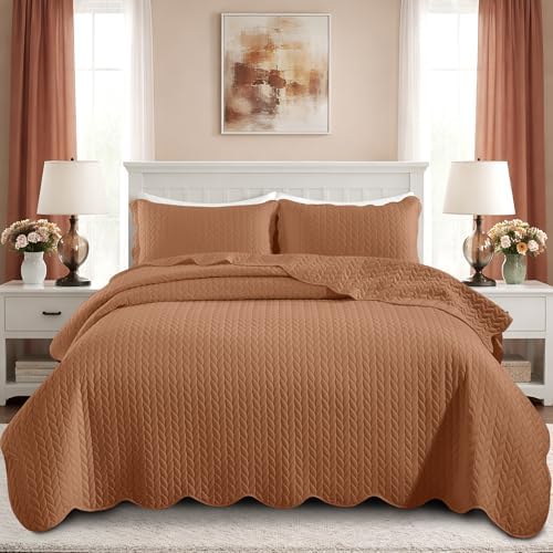 IR Imperial Rooms King Quilt Rust Leaf 8 Pack for Hotel Guest Bedroom - Image 2