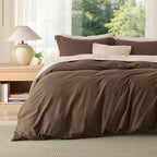 Bedsure Oversized King Duvet Cover, Double Brushed Bedding Set, Dark Brown by BEDSURE
