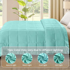 downluxe Down Alternative Blanket for Bed, Satin Trim, Queen, Mint Green - Image 6
