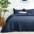 Love's cabin Oversized King Size Quilt Bedding Set Navy Bedspreads - Oversized King Lightweight Bedspread Comforter - Coin Pattern Coverlet for All Season - 3 Pieces (1 Quilt, 2 Pillow Shams) by Lovescabin