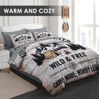 Pamnest Twin Comforter Set with Sheets, 5 Pieces Camping Mountain Bedding - Image 2