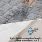 Fixwal Waterproof Flannel Dog Couch Cover, 27.6" x 82.7", Light Gray - Image 2