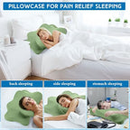 Hahafelt 2 Pcs Cooling Cervical Neck Pillowcase with Envelope Closure (Only Pillowcase) Ergonomic Pillow Case Smooth Soft Cool Case for Side Back Stomach Sleepers (Sage Green,Queen Size) - Image 5