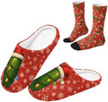 Jeiento Winter Fuzzy Slipper and Crew Socks for Women,Adult Slip-on Close Toe House Slipper,Flat Comfort home Slides by Jeiento