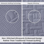 Love's cabin King Size Quilt Bedding Set Bluish Grey Bedspreads - Bed Summer Lightweight Bedspread Comforter - Wave Pattern Bedding Coverlet for All Season - 3 Pieces (1 Quilt, 2 Pillow Shams) - Image 3