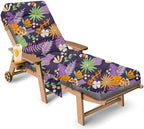 Outdoor Chaise Lounge Chair Cushion, 71 x 22 x 4.7 Inches Waterproof Chaise Lounge Cushions Thickened for Outdoor Furniture, Non-Slip Patio Lounge Chair Cushions, Purple Floral Leaf by Tycdiose