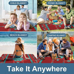 Foldable Sandproof Picnic Mat Red Western Southwest Mesas Family Waterproof Picnic Blanket Lightweight Beach Rug for Beach Camping - Image 5