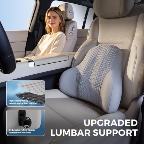 BABUR Gel Lumbar Support Pillow for Car, Lower Back Support Pain Relief - Image 4