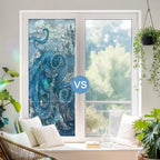 Ocean Blue Octopus Window Privacy Film Rainbow Static Cling Stain Glass Window Film for Glass Door, Decorative Sunroof Decal Sticker for Car 35.4"x78.7" Nautical Castle Coastal Lighthouse - Image 5