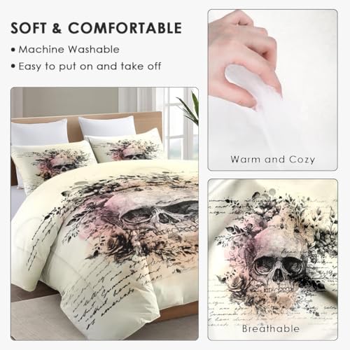 WeCozy King Comforter Set, 3 Pieces Gothic Goth Bedding, All Season - Image 5