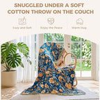 LUTBM Boho Throw Blanket for Couch 50"x60", Cotton Decorative Bed Throws - Image 5