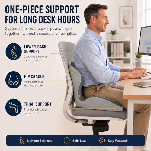 Ergonomic Seat Cushion for Office Chair with Lumbar Support - Image 3