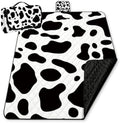 WFSM Cow Print Picnic Mat 80x60 Inch, Cow Lover Gifts, Black and White Outdoor Play Mat for Adults and Toddlers Waterproof Sandproof Beach Blanket Travel Camping Rug by WFSM