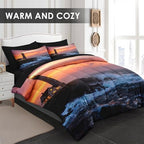 WeCozy Queen Comforter Set with Sheets, 7 Pieces Lighthouse Ocean Bedding - Image 4