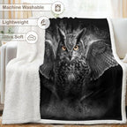 Gothic Owl Blanket Dark Aesthetic Sherpa Throw for Couch Living Room Decor, Mystical Animal Design, 50x60 Inches Soft Fuzzy Cozy Animal Black Blanket for Home Styling - Image 6