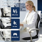 Seat Cushion,Lumbar Support Pillow for Office Chair,Ergonomic Memory Foam Back Support Pillow, High Density Foam Chair Cushion for Sciatica Pain Relief Coccyx Pad for Chair,Car,Desk,Grey - Image 7