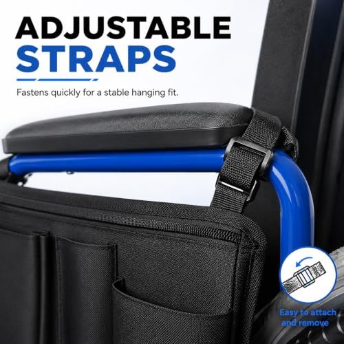 Wheelchair Side Bag for Pride Mobility Jazzy Carbon HD 2025-2026, Armrest Bag - Image 5