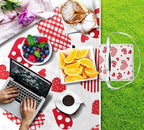 MNSRUU Picnic Blanket Waterproof Foldable, Dotted Heart Large Outdoor Picnic Beach Camping Blanket Travel Mat, Shoulder Strap Tote, Rectangle 57x59in - Image 4
