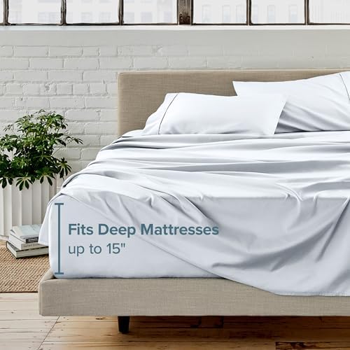Bare Home Sheet Set Storage Pocket 1800 Ultra-Soft (Twin XL, White) - Image 5