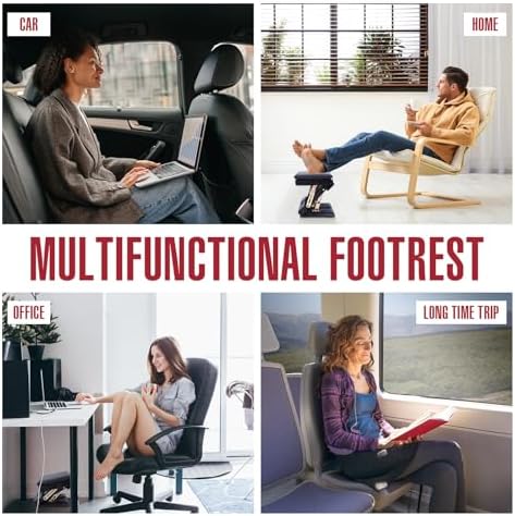 Soaoo Adjustable Foot Rest Under Desk, Black, 1 Pcs - Image 5