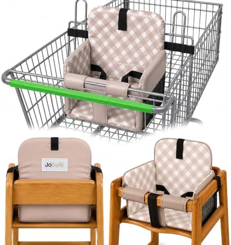 Shopping Cart Seat Cover for Baby, Beige Checkered by JoSeat