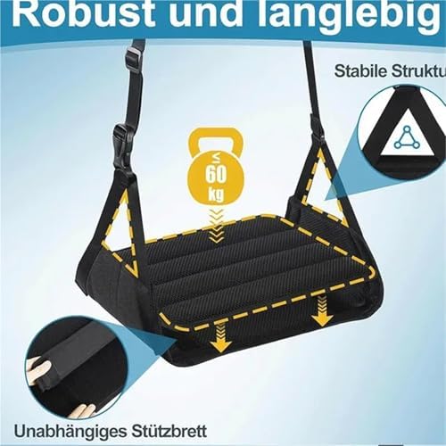 Foot Hammock for Plane Travel 2pcs Lightweight Plane Footrest Hammock - Support Plate, Portable Long Travel(Black) - Image 4