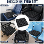 Inflatable Travel Seat Cushion with Built-in Pump - Compact Airplane Seat Cushion for Long Flights - Ergonomic Air Pad for Car, Stadium Bleachers & Desk Chair Comfort (Dark) - Image 6