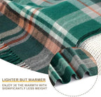 Pure Wool Plaid Throw Blanket,Super Soft Lightweight Home Decorative Throw - Image 5