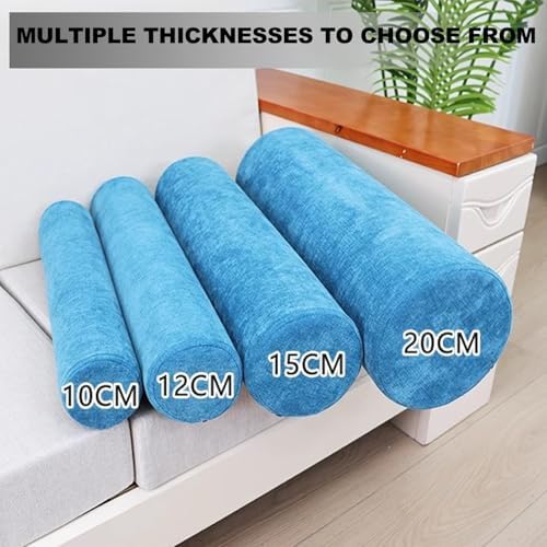 Round Neck & Lumbar Support Bolster Pillow, High-Density Foam Cylindrical Pillow with Removable Washable Cover for Head Back Neck Leg & Body Support(Yellow,5x24in/12x60cm) - Image 7