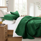 King Quilt Set Bedspread Coverlet Bedding Floral Emerald 106"x96" - Image 6