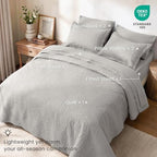 Love's cabin Quilts for Queen Bedspreads, 7 Pieces Bed in a Bag, Light Grey - Image 2