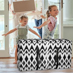 Moving Bags Heavy Duty Storage Bags for Clothes Moving Supplies Packing Bags for Moving Traveling Black White Geometric - Image 7