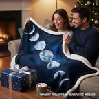 Sleepwish Lunar Eclipse Moon Sherpa Blanket Queen 90x90 in - Image 2
