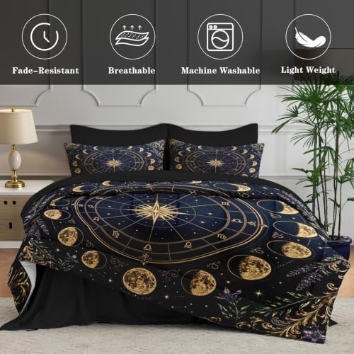 WeCozy Twin Comforter Set with Sheets, 5 Pieces Celestial Astrology Bedding - Image 5