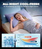 Ultra-Chill Cooling Pillowcase Set of 2 for Hot Sleepers, Softer Than Silk Pillow Cases for Protecting Hair & Skin, Breathable Bed Pillow Covers w/Zipper, Gifts for Women Men(Purple, King) - Image 3