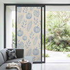 Window Privacy Film Frosted, Blue Pumpkins Fall Non-Adhesive Static Cling Window Tint, Thanksgiving Tropical Palm Rustic Insulated Windows Frosted Films for Living Room, 35.4 x 78.7 Inches - Image 2