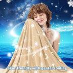 inhand Cooling Blanket - Cooling Blankets for Hot Sleepers -Decorative Lightweight Breathable Summer Cold Blankets for Sleeping Night Sweats to Keep Cool-(90"x108") Beige - Image 6